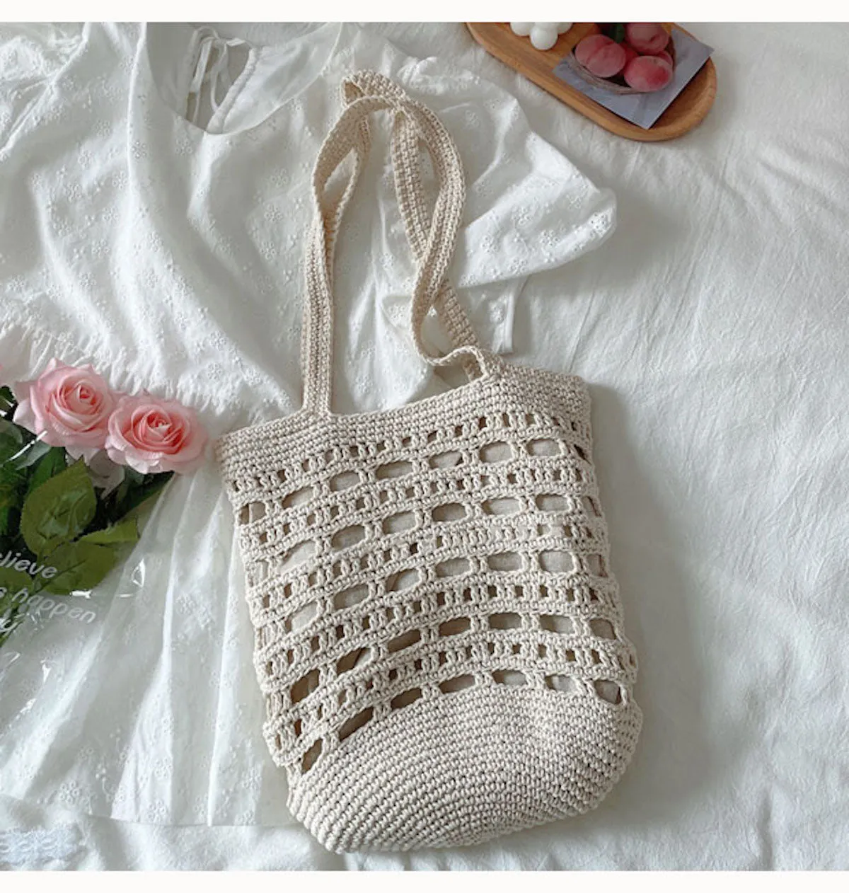 Elena Handbags Artsy Crochet Bucket Bag