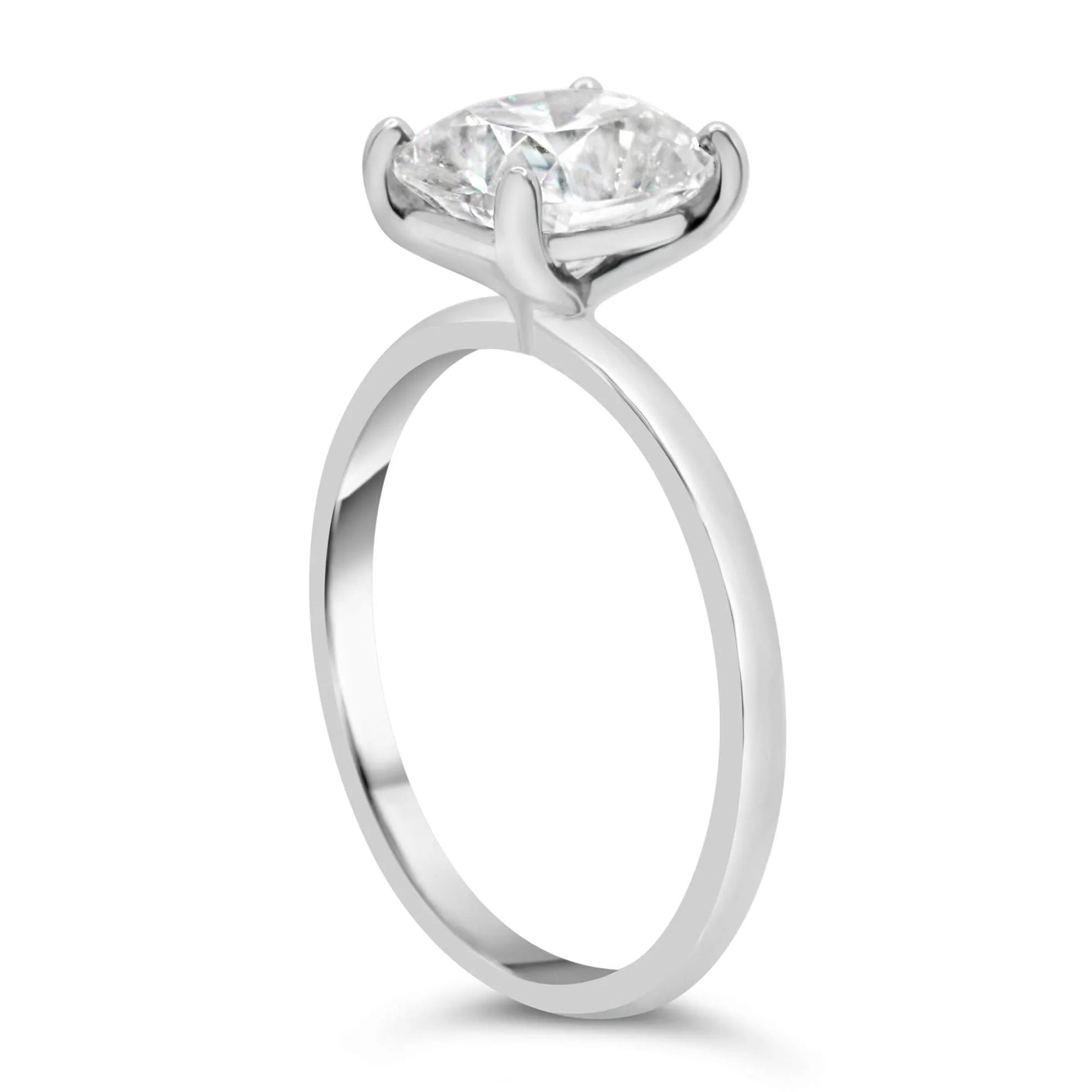 Elongated Cushion Moissanite Solitaire Engagement Ring