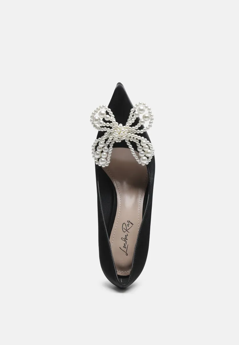 Encon Pearl Embellished Micro Suede Pumps