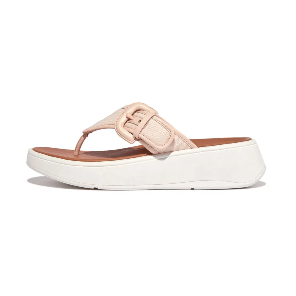 FitFlop F-Mode Flatform Buckle Canvas Sandals - Rose Foam