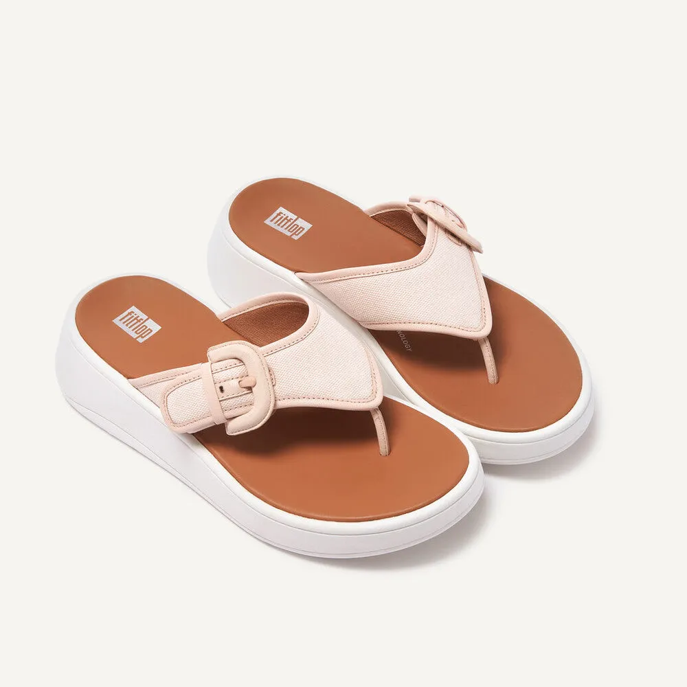 FitFlop F-Mode Flatform Buckle Canvas Sandals - Rose Foam