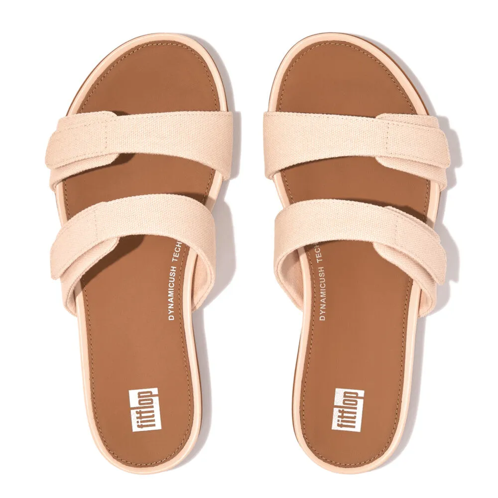 FitFlop Gracie Canvas Slide Sandals - Rose Foam