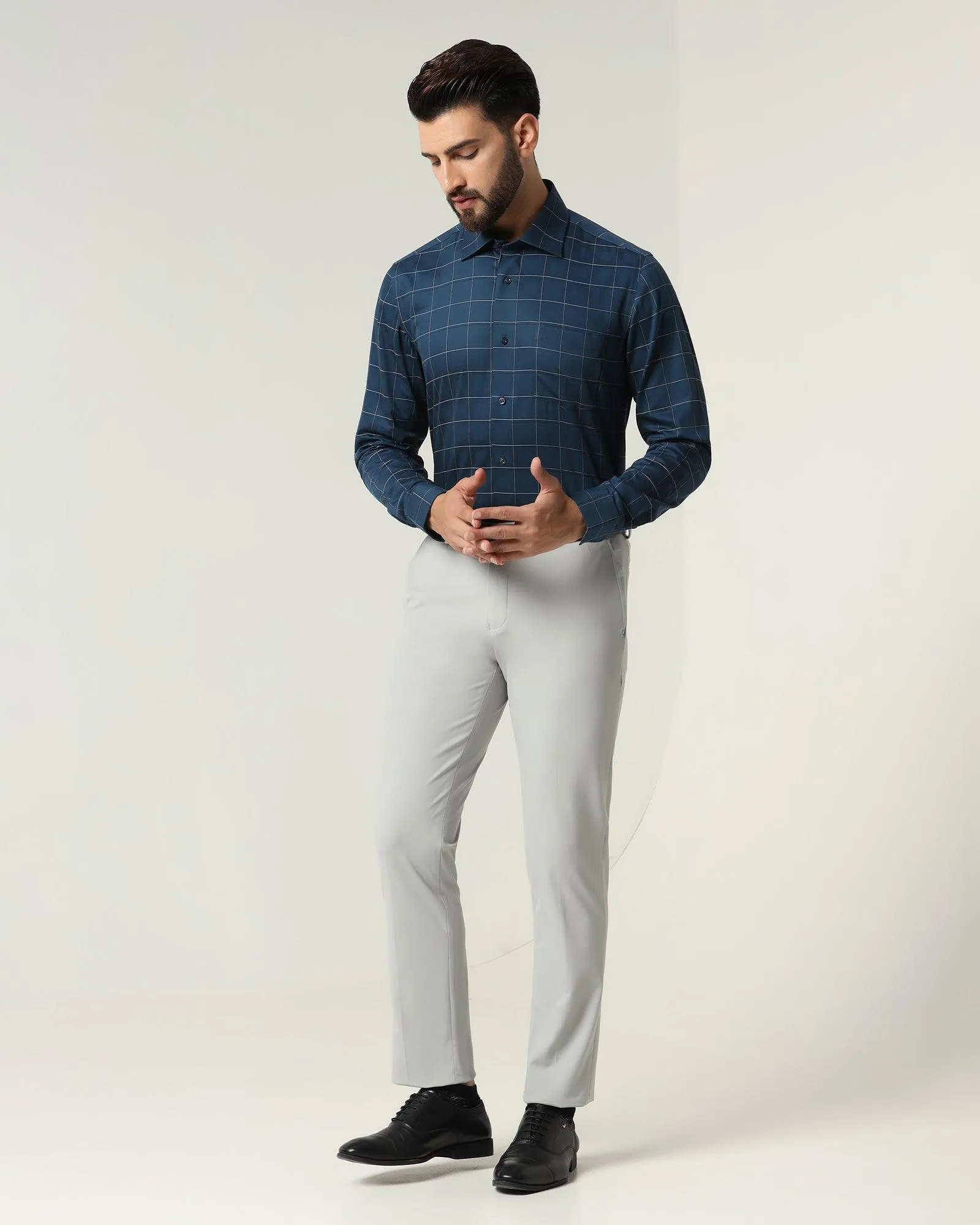 Formal Navy Check Shirt - Raul