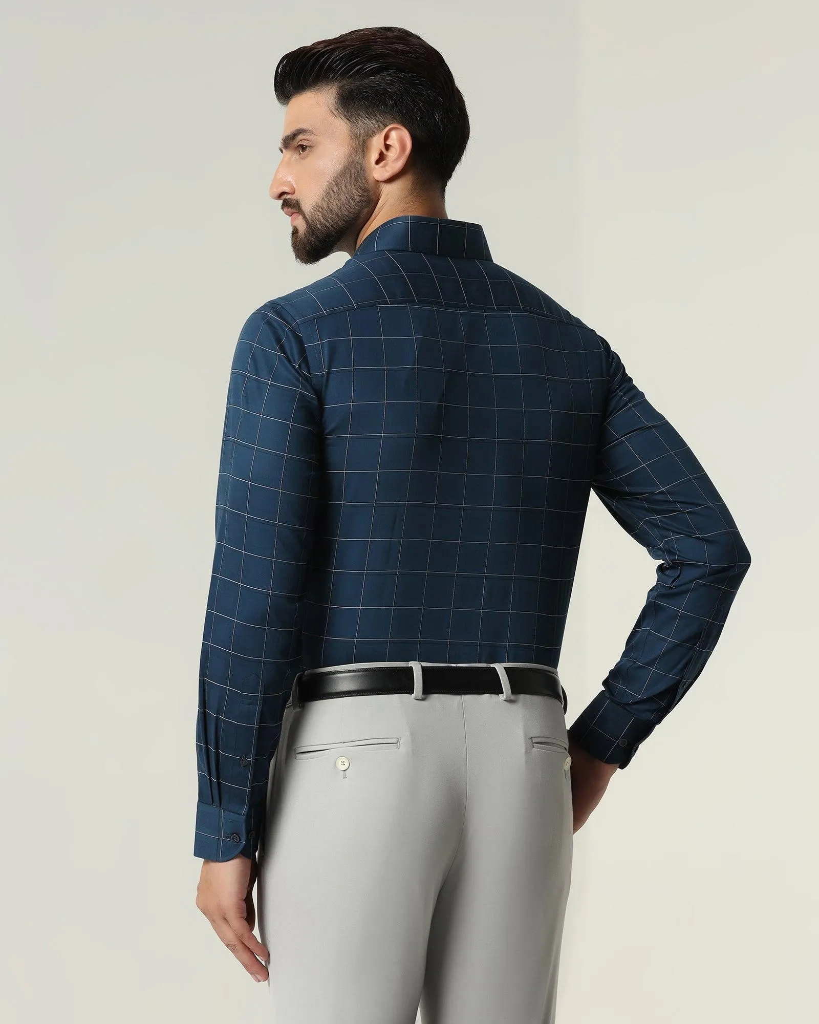 Formal Navy Check Shirt - Raul