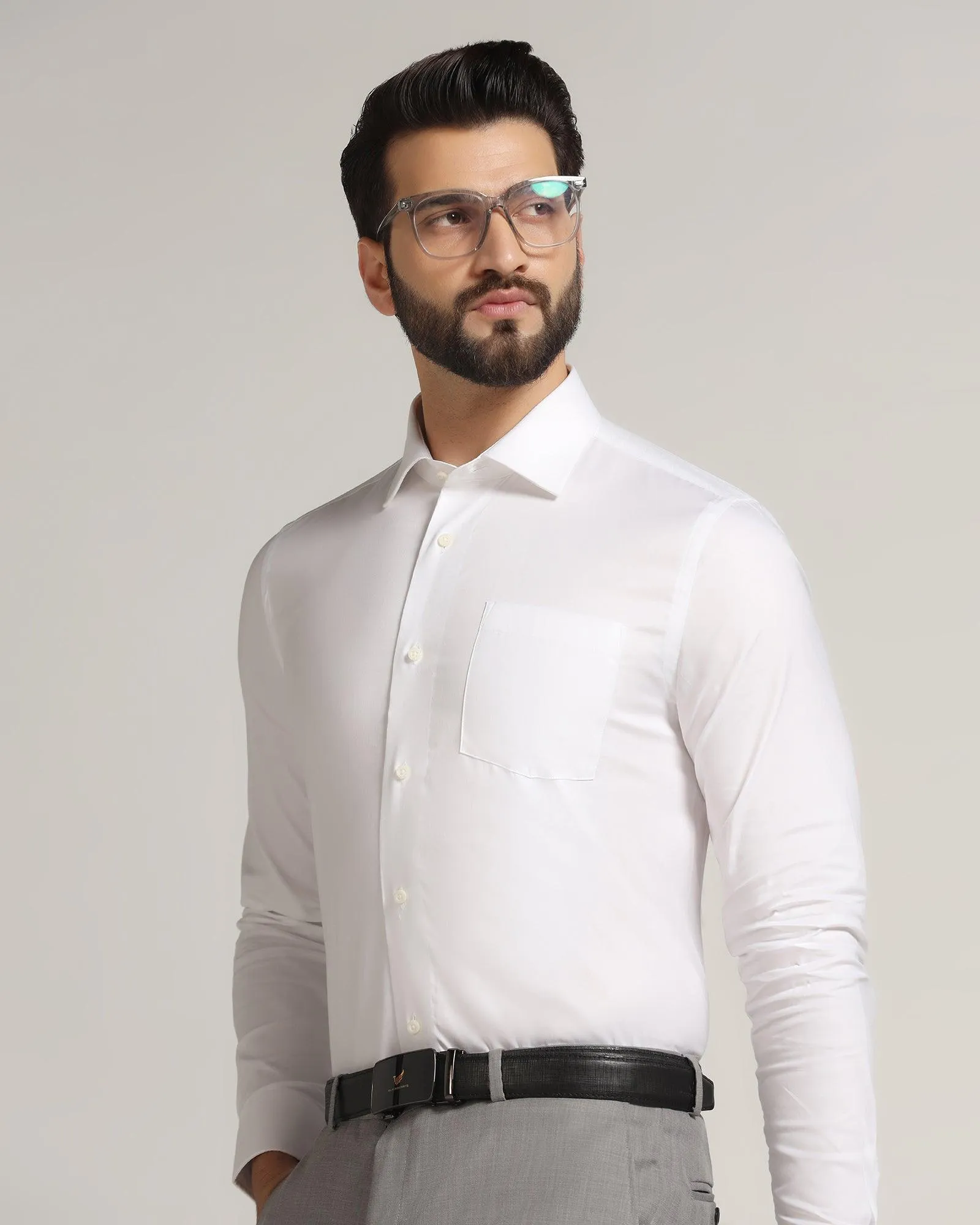 Formal White Solid Shirt - Otto