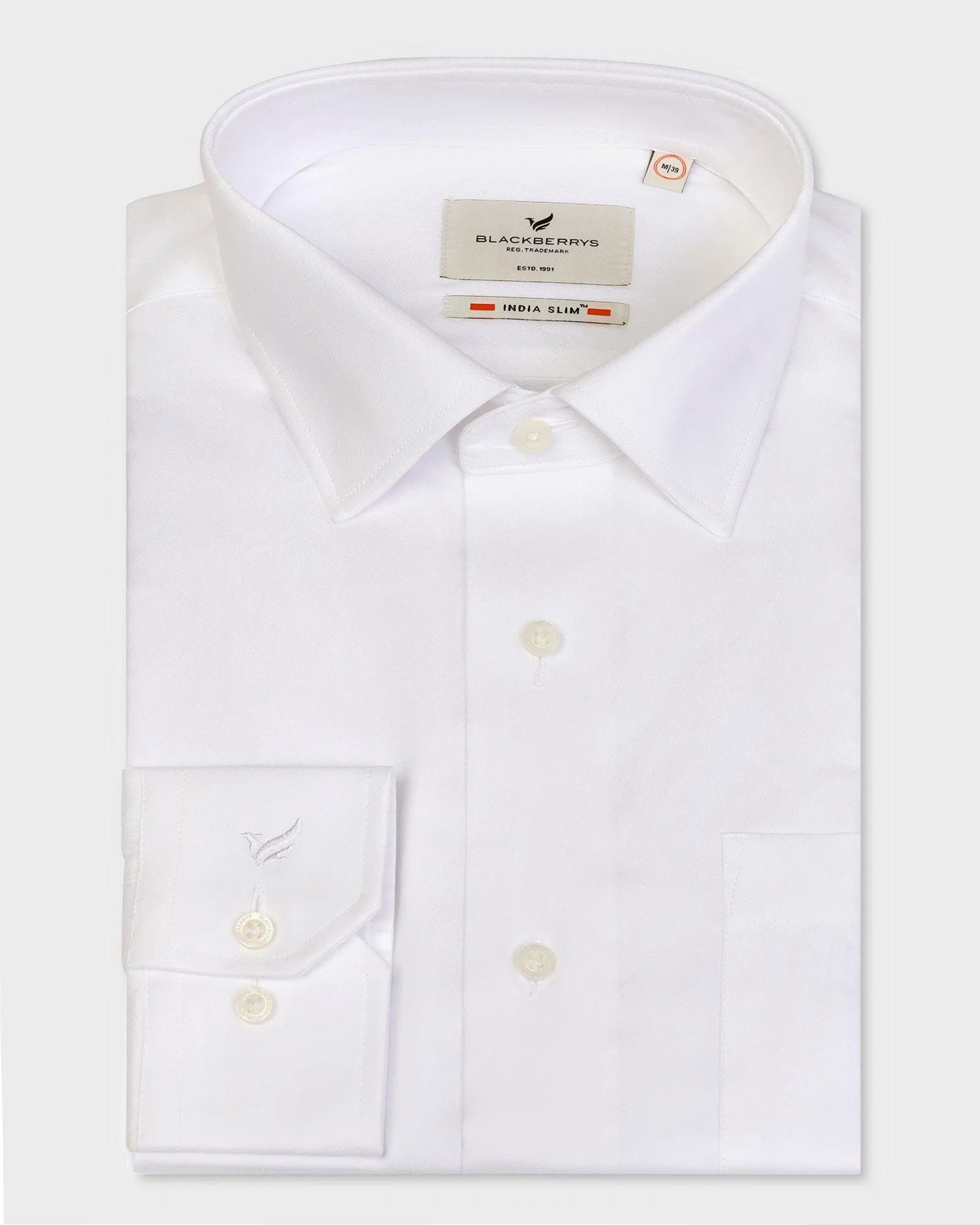 Formal White Solid Shirt - Otto