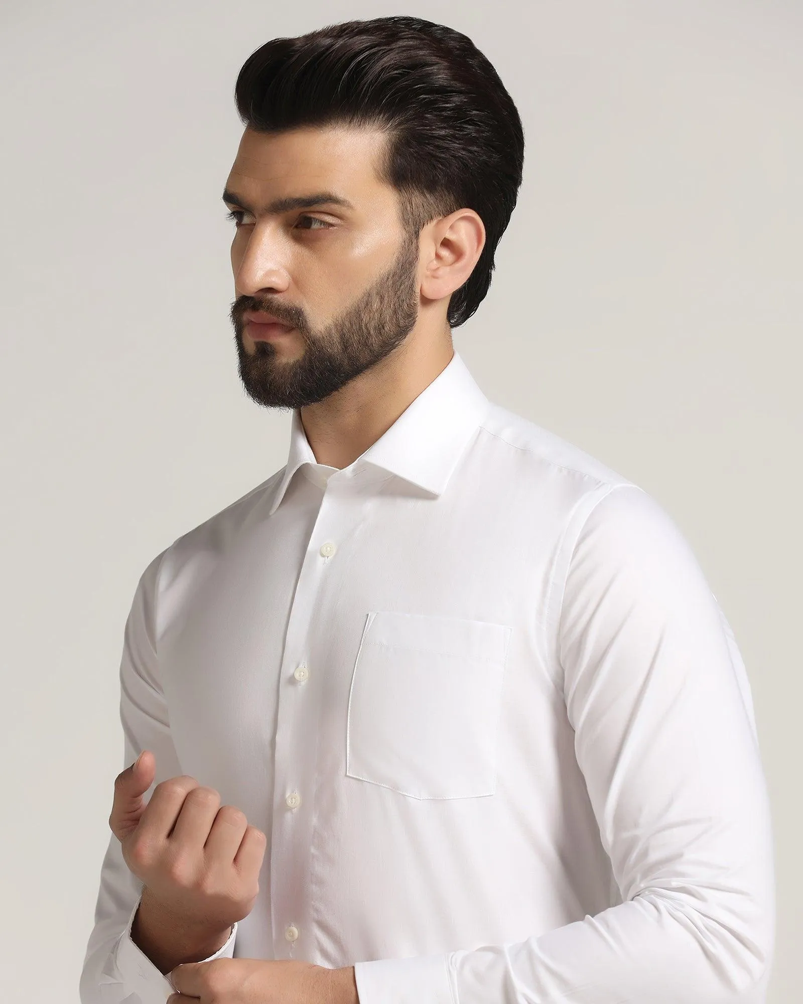 Formal White Solid Shirt - Otto