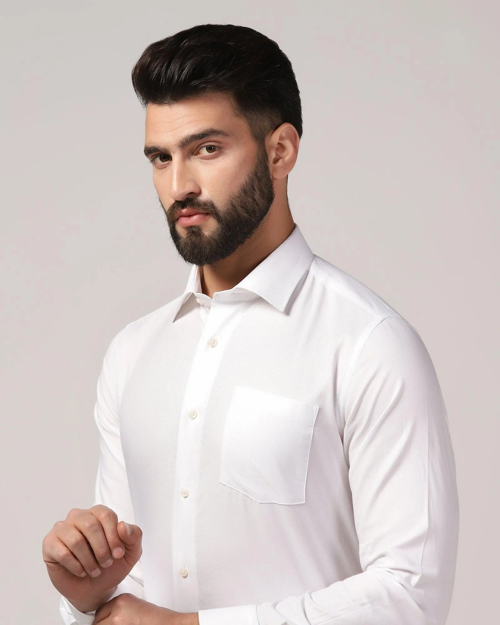 Formal White Textured Shirt - Warren