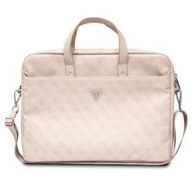 Guess 4G Triangle Logo Laptop Bag 16" Rose Pink Saffiano - GUCB15P4TP