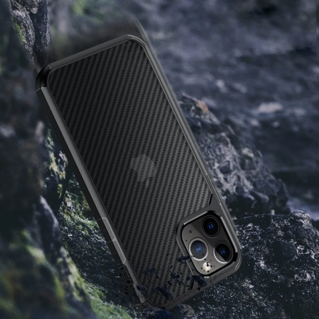 iPhone 12 Mini Opaque Matte Carbon Fiber TPU Armor Case