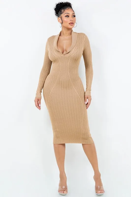 Keepin' it Classy Collared Ribbed Dress