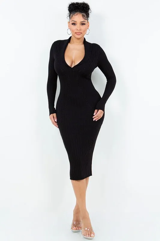 Keepin' it Classy Collared Ribbed Dress