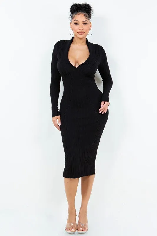 Keepin' it Classy Collared Ribbed Dress