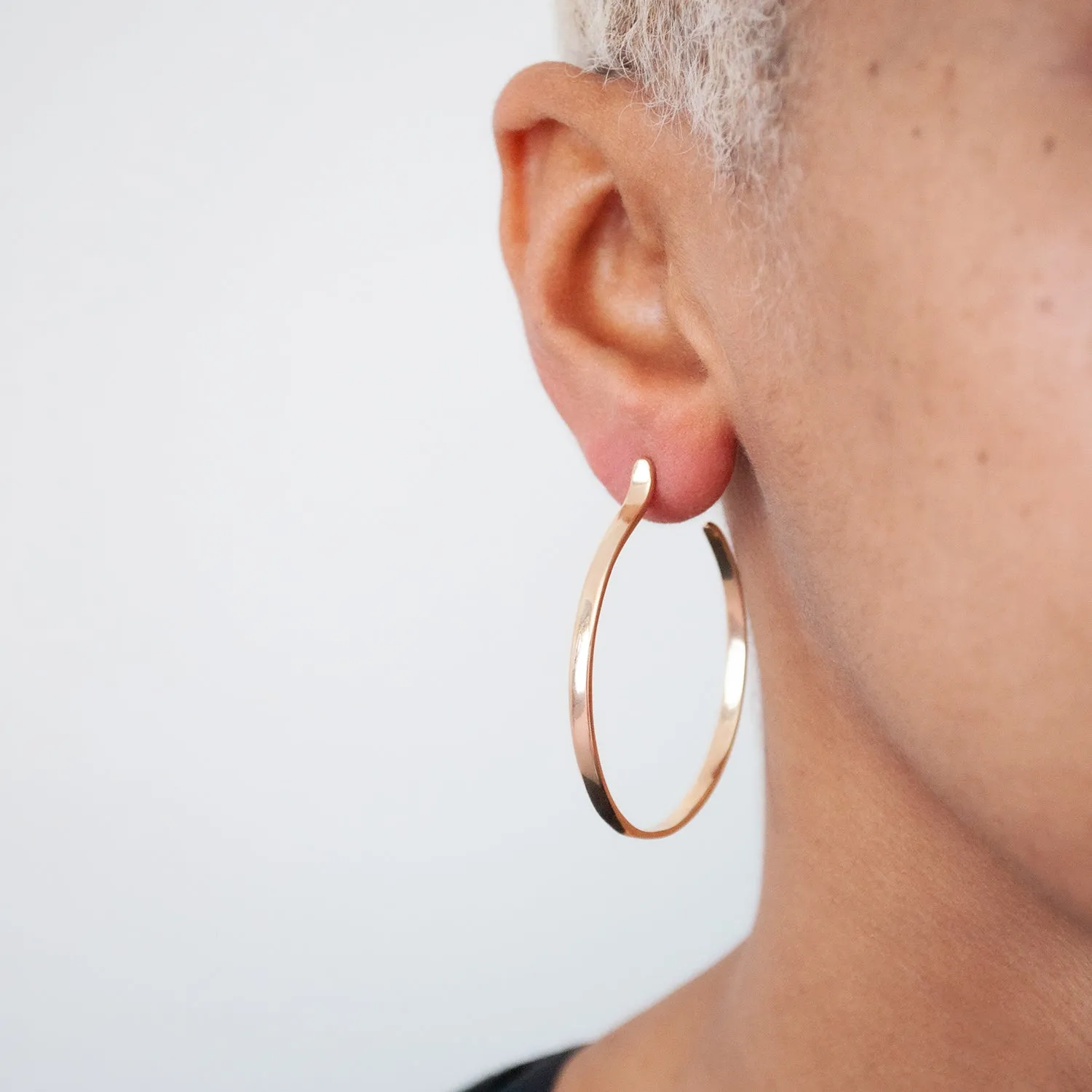 Large Plain Gold Hoops