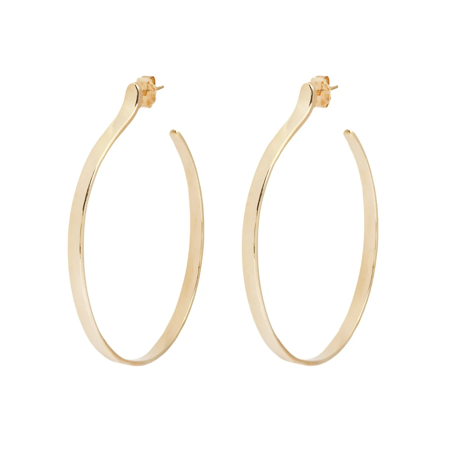 Large Plain Gold Hoops