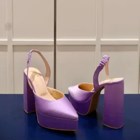 Lavender Block Heels I Tiesta Shoes