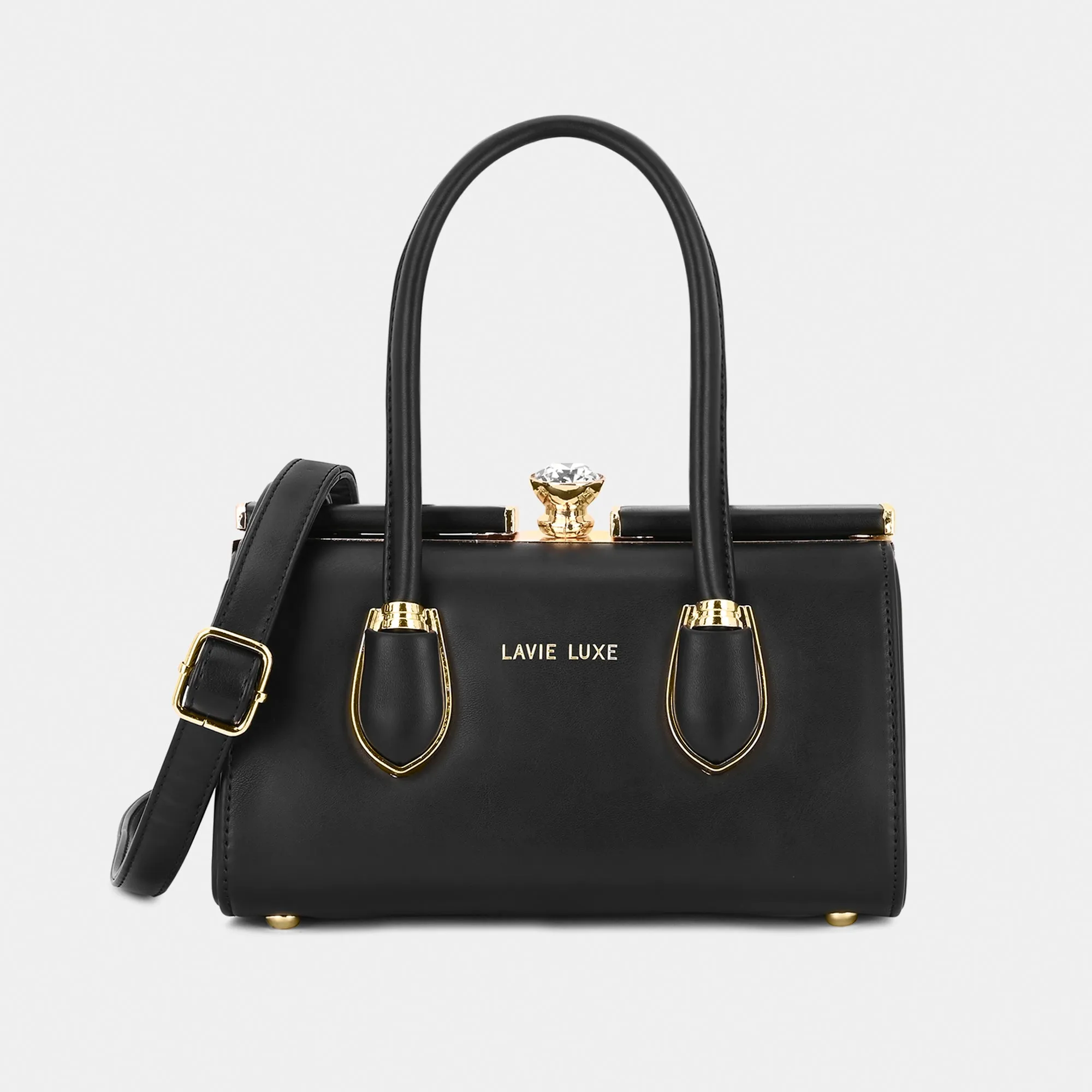 Lavie Luxe Dazzle Black Small Women's Framed Bag