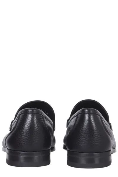 LEATHER LOAFERS WITH GANCINI DETAILS