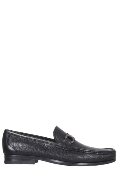 LEATHER LOAFERS WITH GANCINI DETAILS