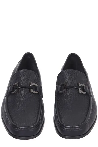 LEATHER LOAFERS WITH GANCINI DETAILS