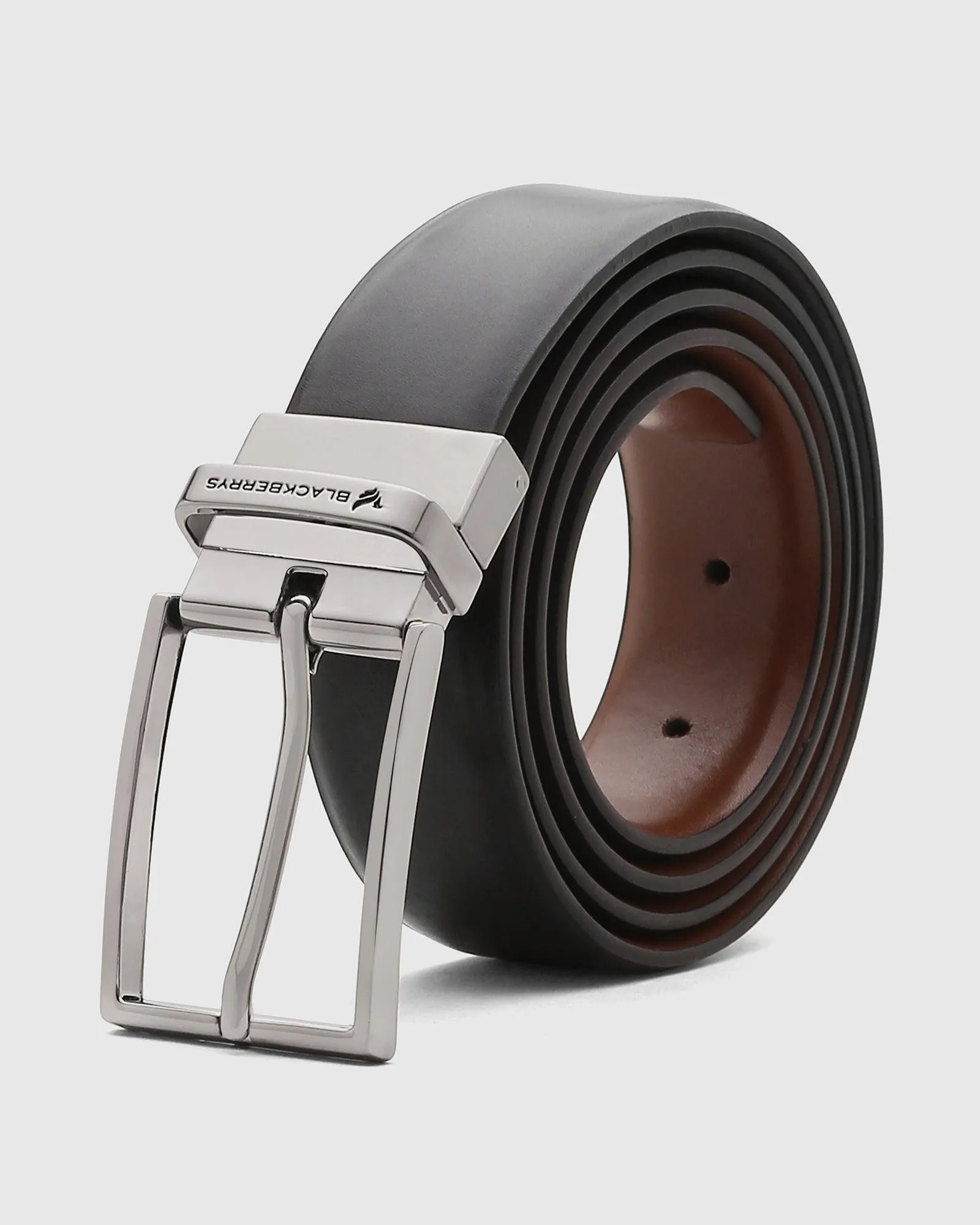 Leather Reversible Black & Tan Solid Belt - Siera