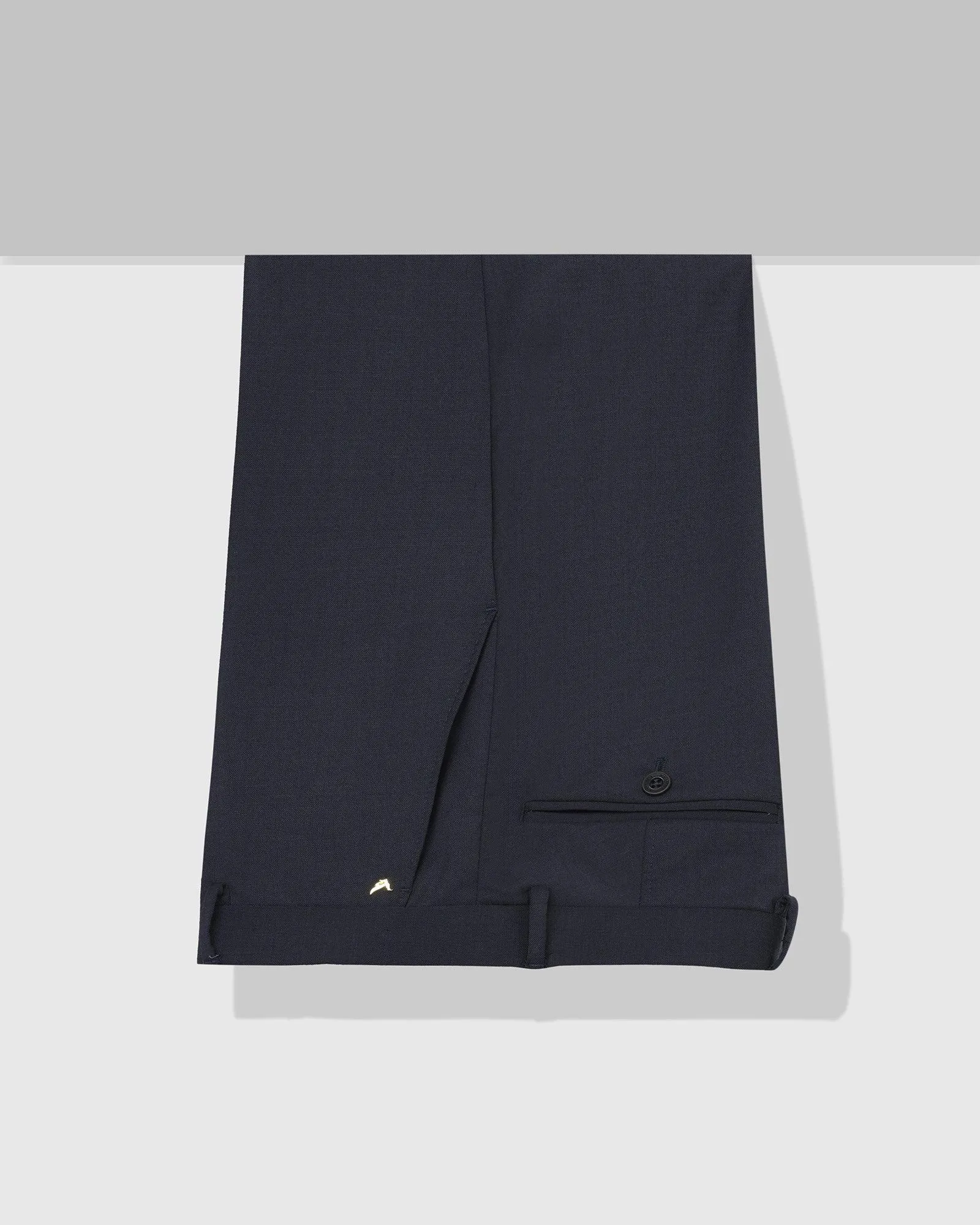 Luxe Slim Comfort B-95 Formal Navy Textured Trouser - Grand