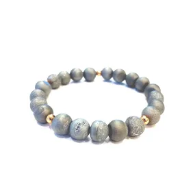 Matte Grey Druzy Bracelet