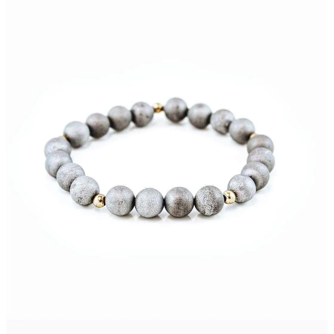 Matte Grey Druzy Bracelet