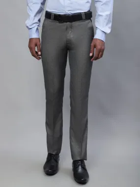 Men's Formal Flat front Beige  Trousers