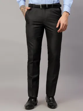 Men's Formal Flat front Black  Trousers