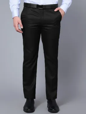 Men's Formal Flat front Black  Trousers