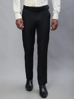 Men's Formal Flat front Black  Trousers