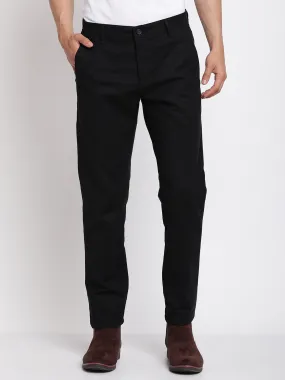 Men's Formal Flat front Black  Trousers