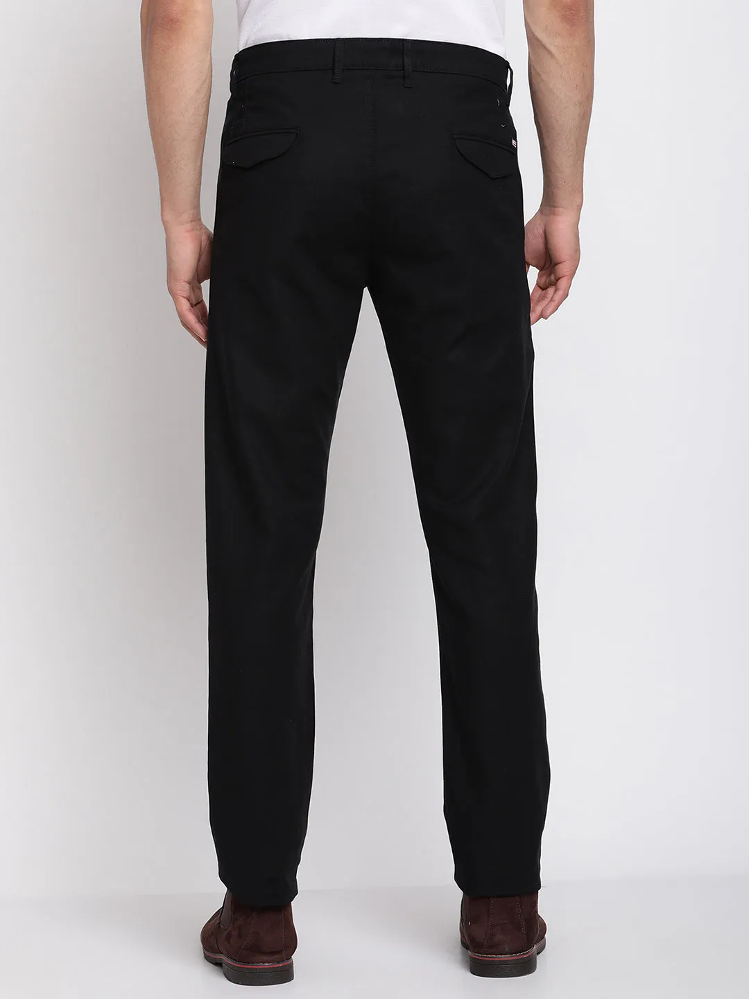 Men's Formal Flat front Black  Trousers