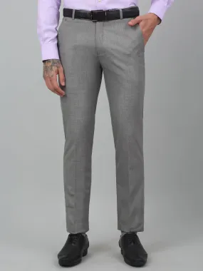 Men's Formal Flat front Grey  Trousers