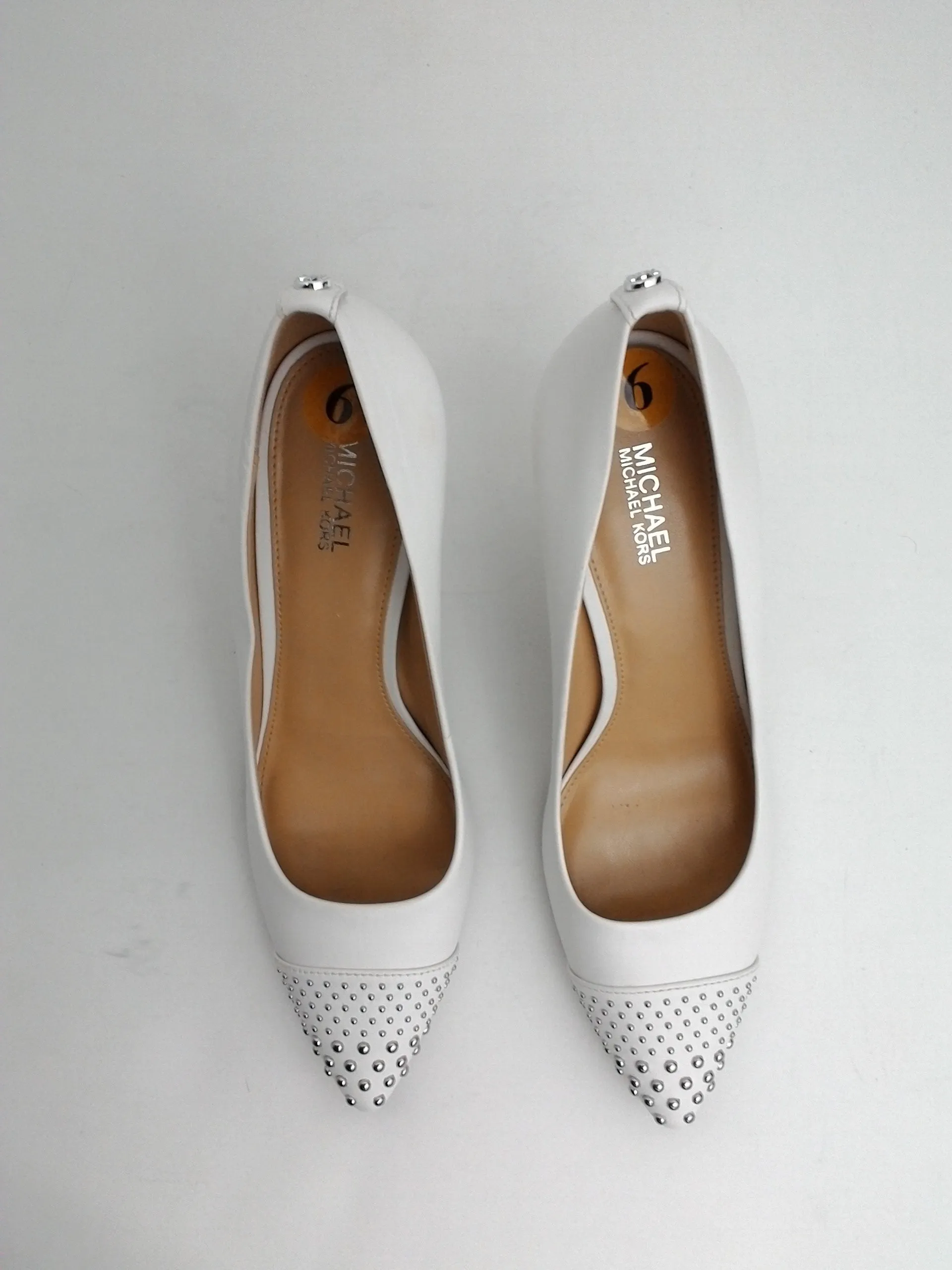 Michael Kors Women's Studded Leather Pump White Size 6 M