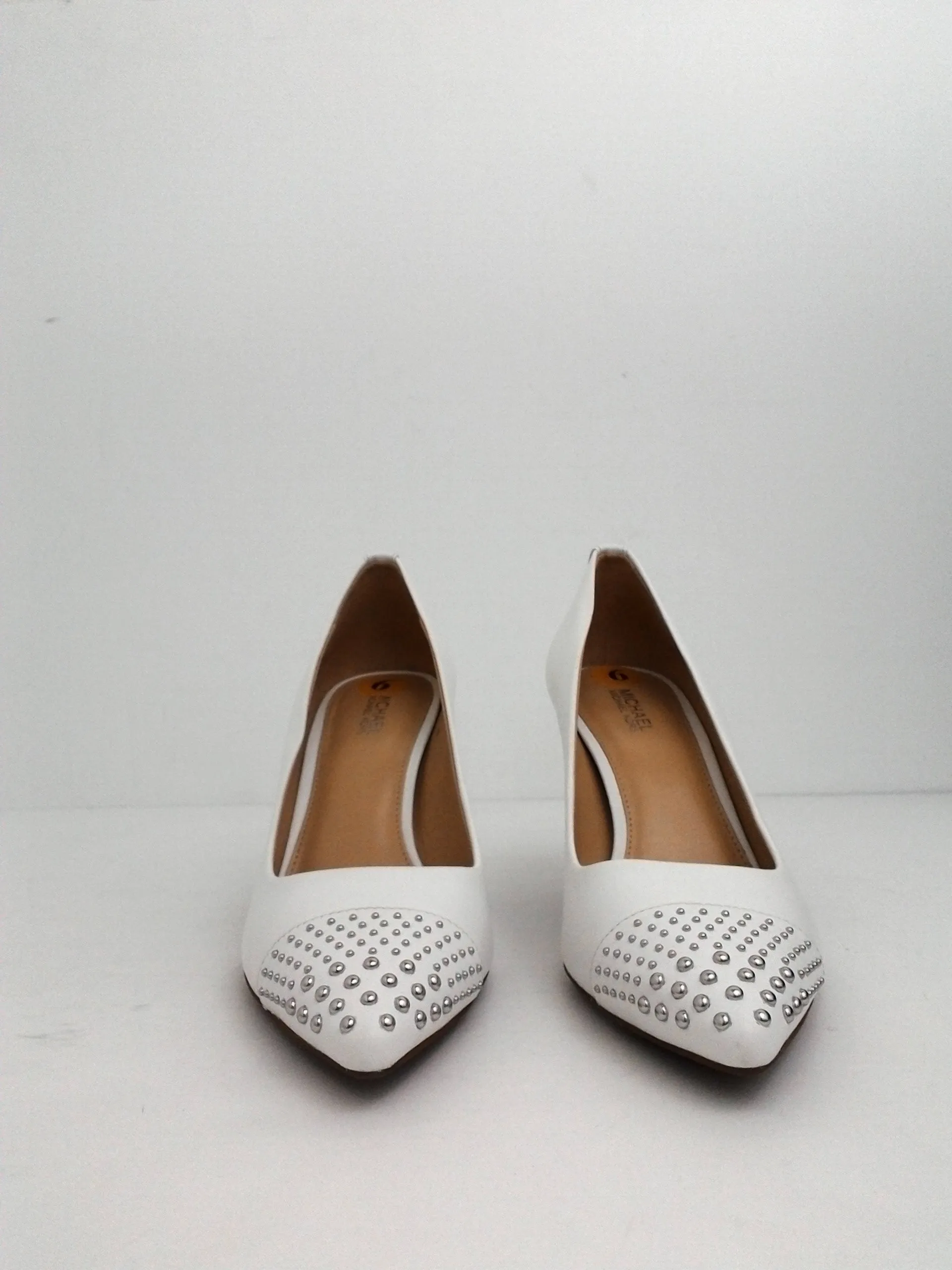 Michael Kors Women's Studded Leather Pump White Size 6 M