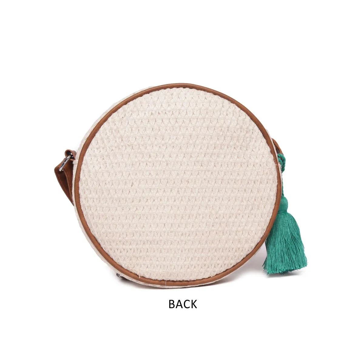 Natural Geometric Woven Crossbody Sling/Roung Sling Bag