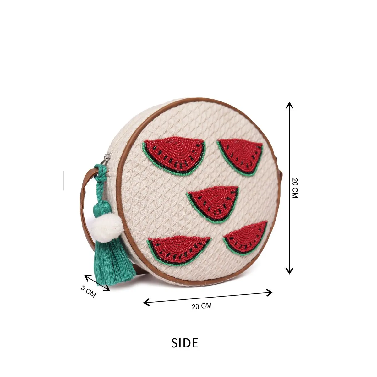 Natural Geometric Woven Crossbody Sling/Roung Sling Bag