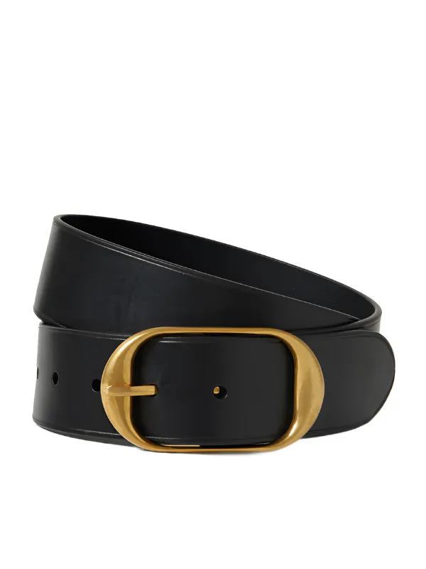 Nili's Belt in Black W/ Antique Brass Buckle