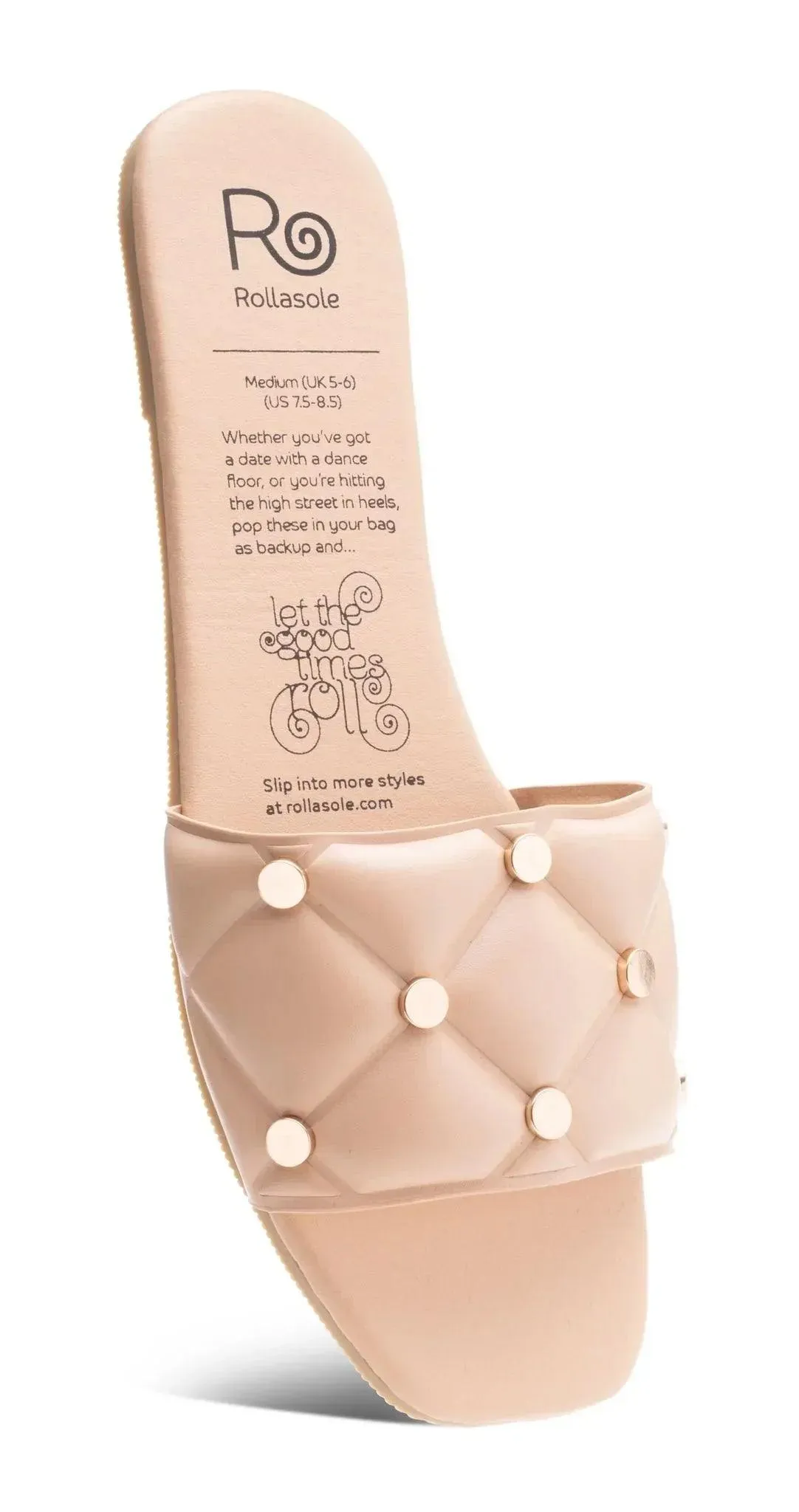 Nude Studded Slide- Rollasole