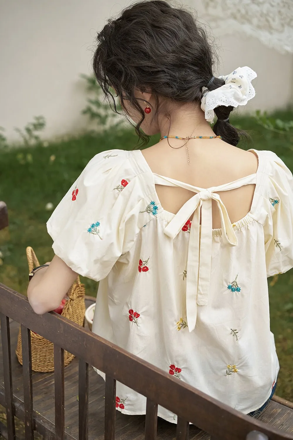 O-neck Puff Sleeve Blouse for Women