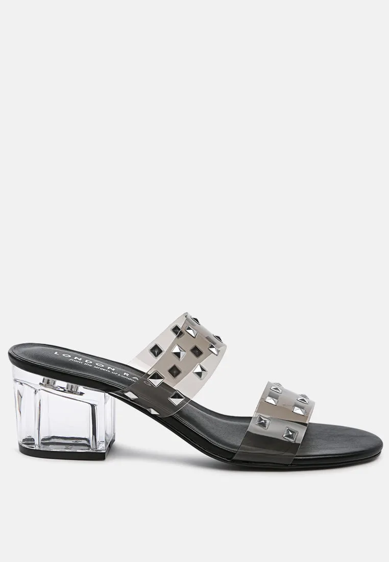 oasis clear detail stud slip-on sandal