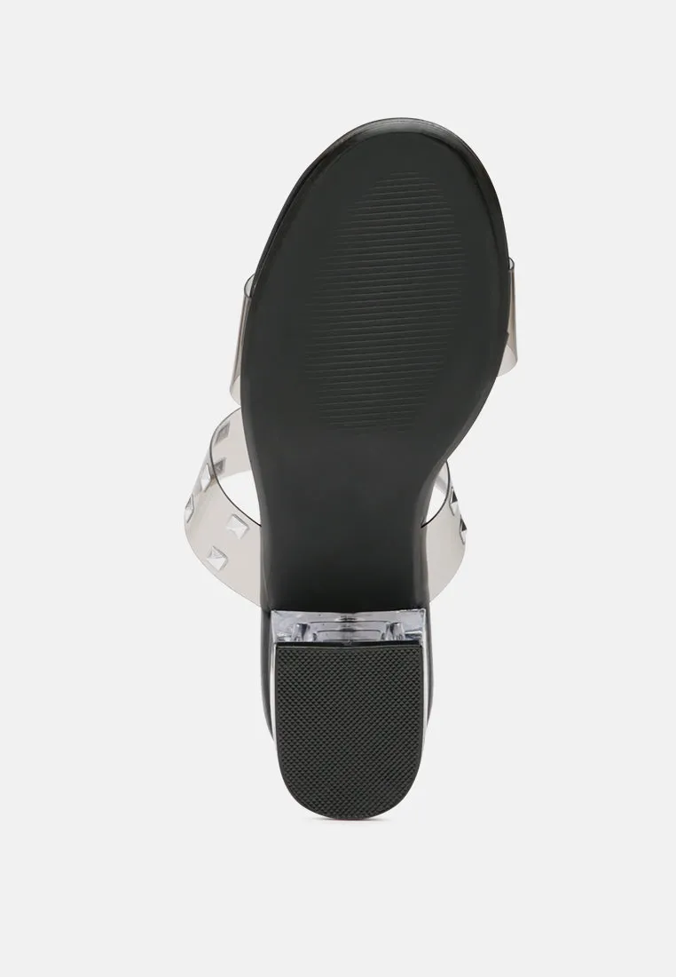 oasis clear detail stud slip-on sandal