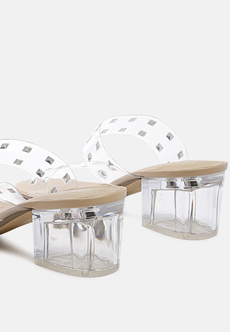 oasis clear detail stud slip-on sandal