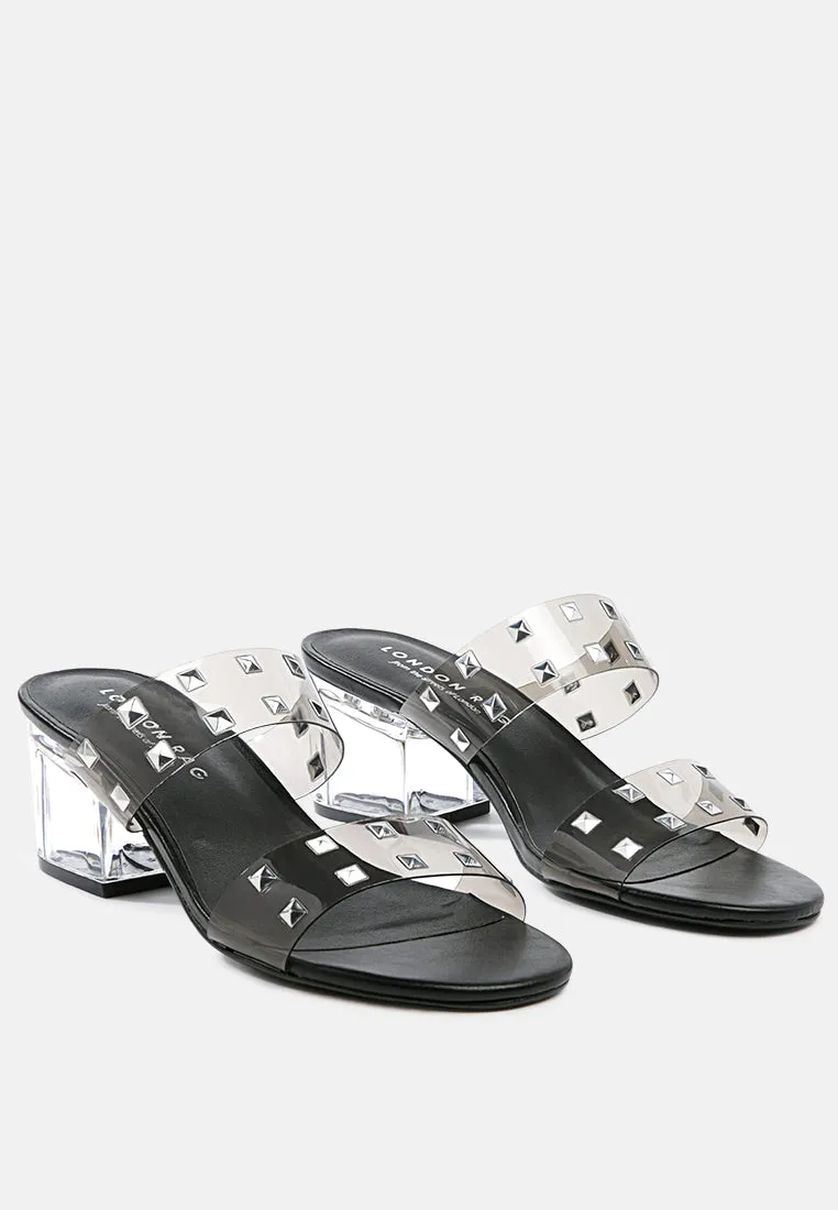 oasis clear detail stud slip-on sandal