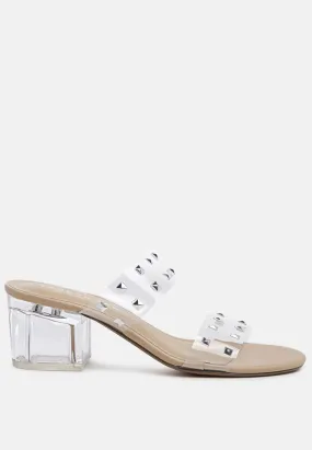 oasis clear detail stud slip-on sandal