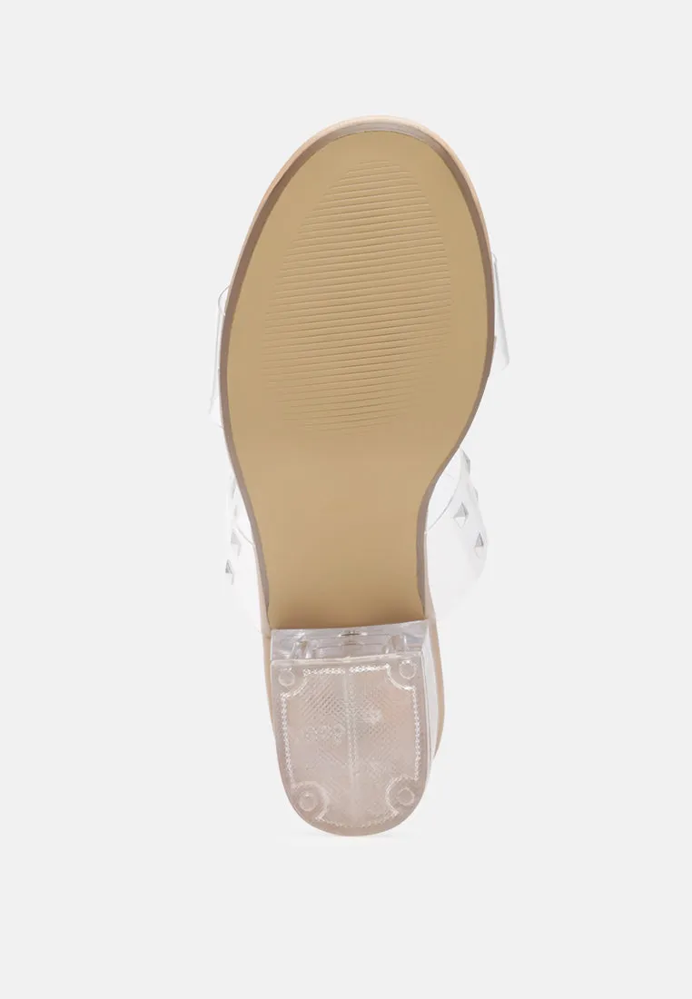 oasis clear detail stud slip-on sandal