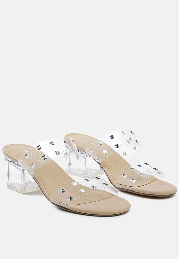 oasis clear detail stud slip-on sandal