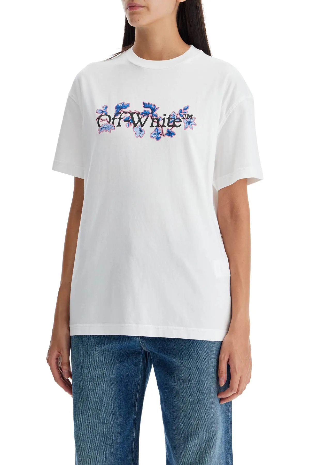 OFF-WHITE flower bookish t